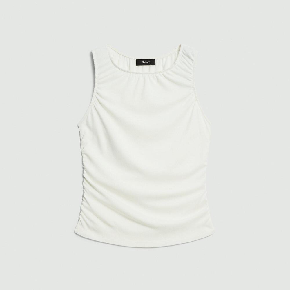 Shirred Top in Soft Rib